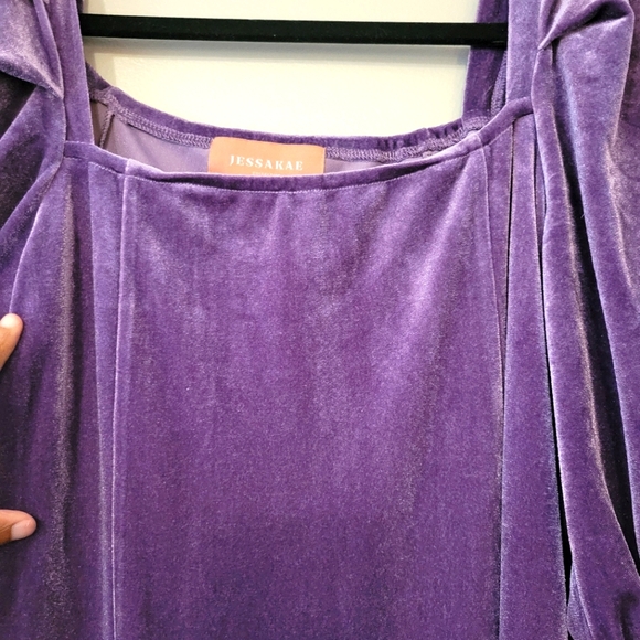 JessaKae Royal Purple Velvet Whimsigoth Dark Fairy Glam Maxi Dress. Size XL - Picture 5 of 10